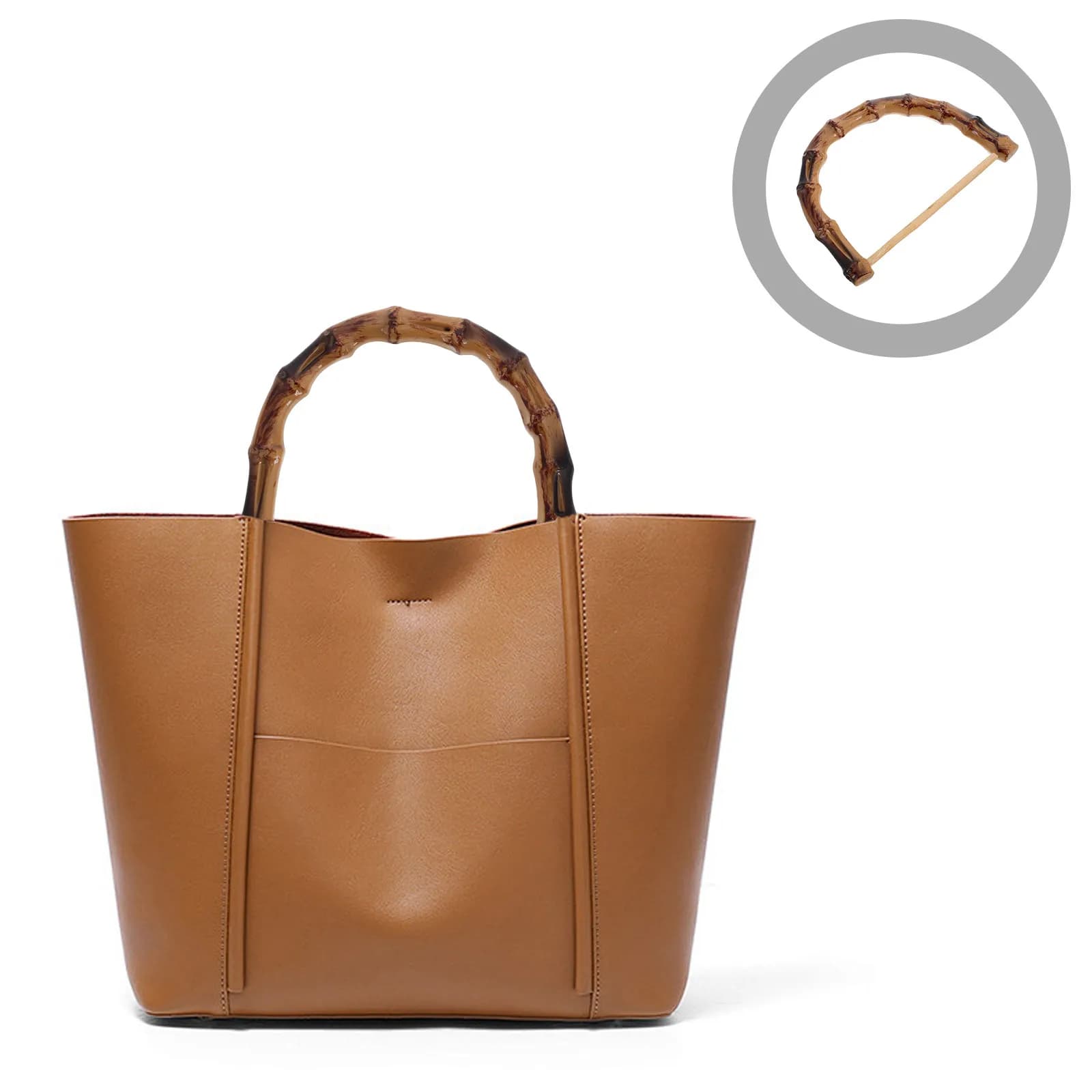 Stylish Acrylic Bamboo Look Bag Handles D-Shape Replacement Handles for Handbags Totes Clutches DIY Crochet Projects Beach Bag