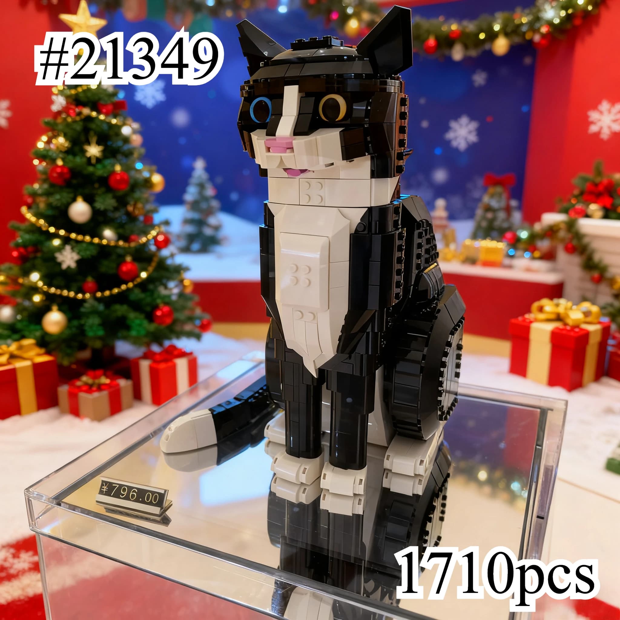 IDEAS Tuxedo Cat 21349 Set di blocchi da costruzione, compatibile con particelle Legoed, adatto per regali di Natale, 1710 pezzi