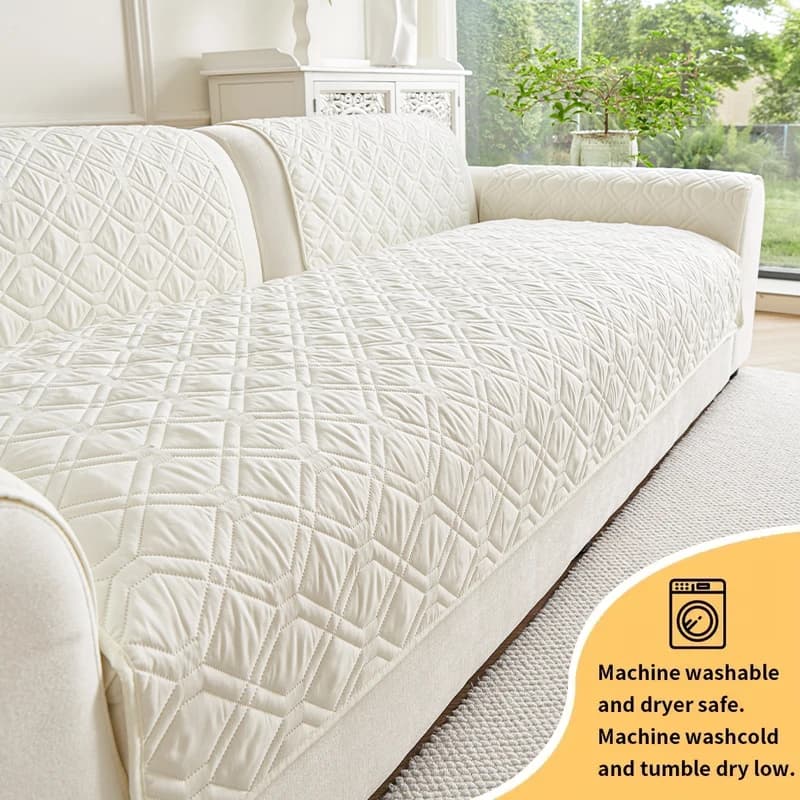 1PC-close for sofa 2025 new season universal simple anti-slip seat cushion back oil milk cover windproof sofa cushion in fabric