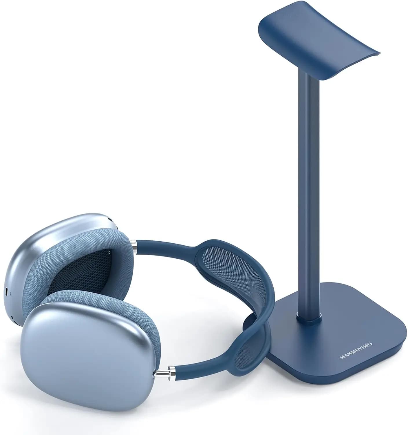 Supporto per cuffie in alluminio blu con base pesante - Supporto universale da scrivania per cuffie da gaming e auricolari