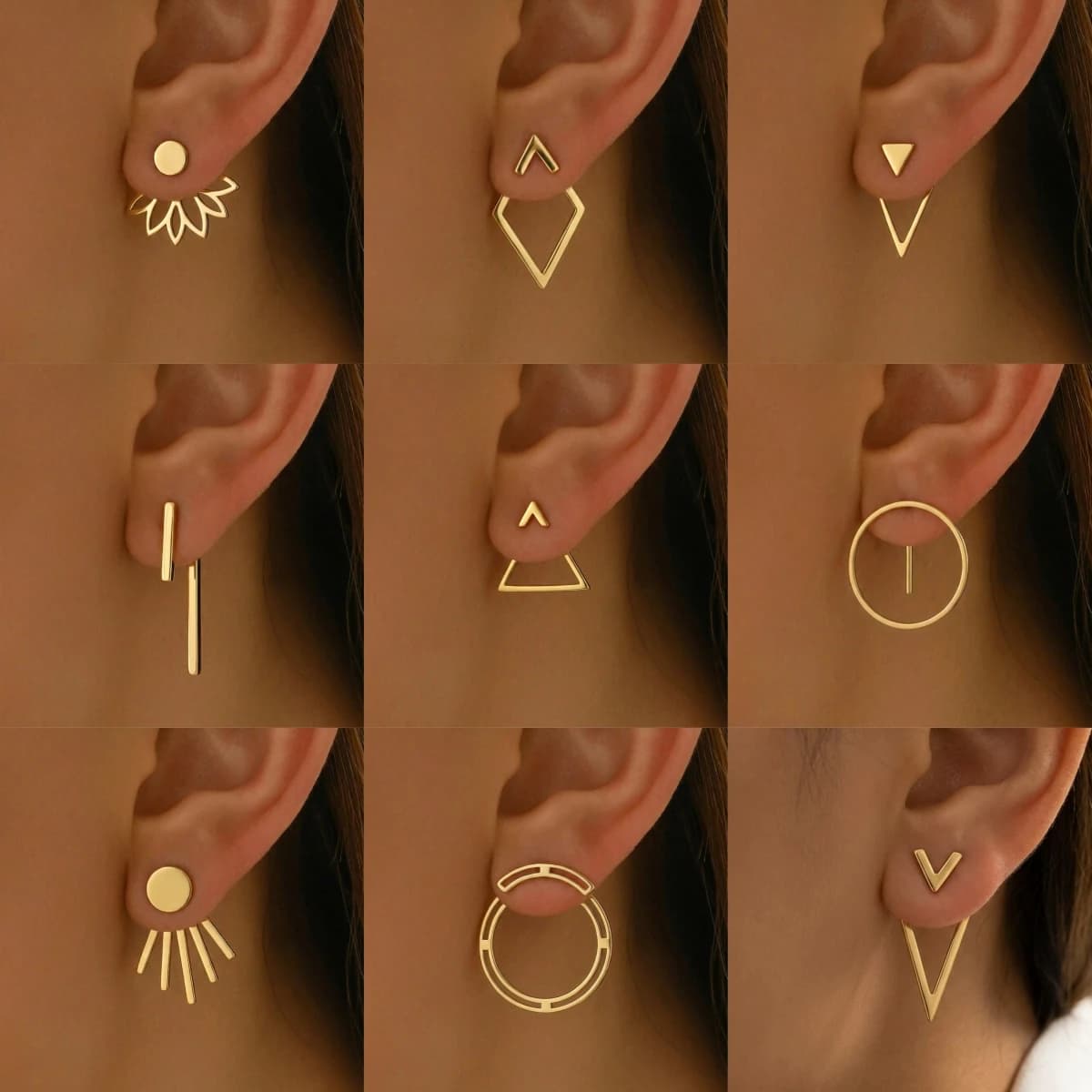 1 Pair of Earrings Hanging After Installation, Paired with Personalized, Fashionable, and Elegant Earrings