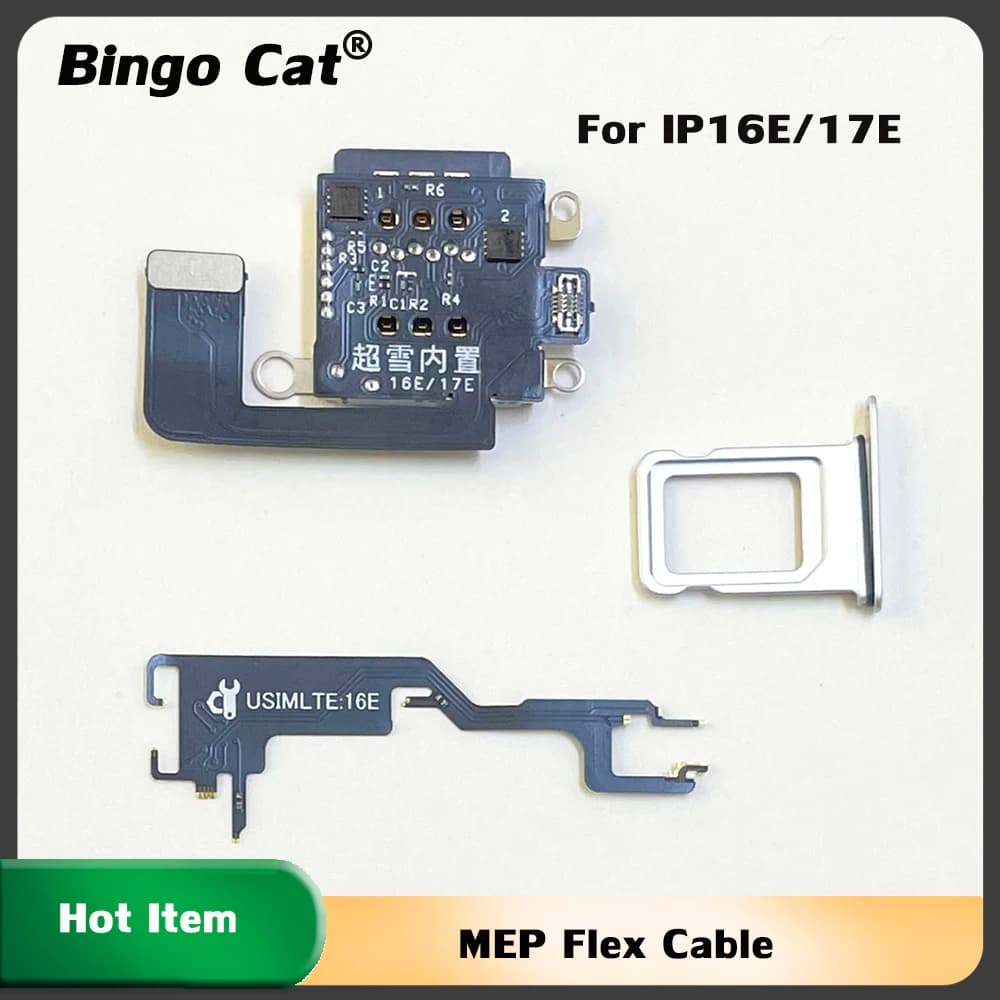 Cavo Flex 16E MEP con 14 Slot per Schede, Compatibile con iPhone 16E Versione USA, da eSIM a Doppia SIM