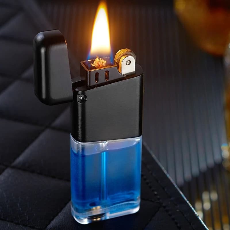 Accendino a Cherosene Portatile e alla Moda con Serbatoio Visibile, Accendino a Fiamma Libera con Rotella di Accensione, di Alto Valore
