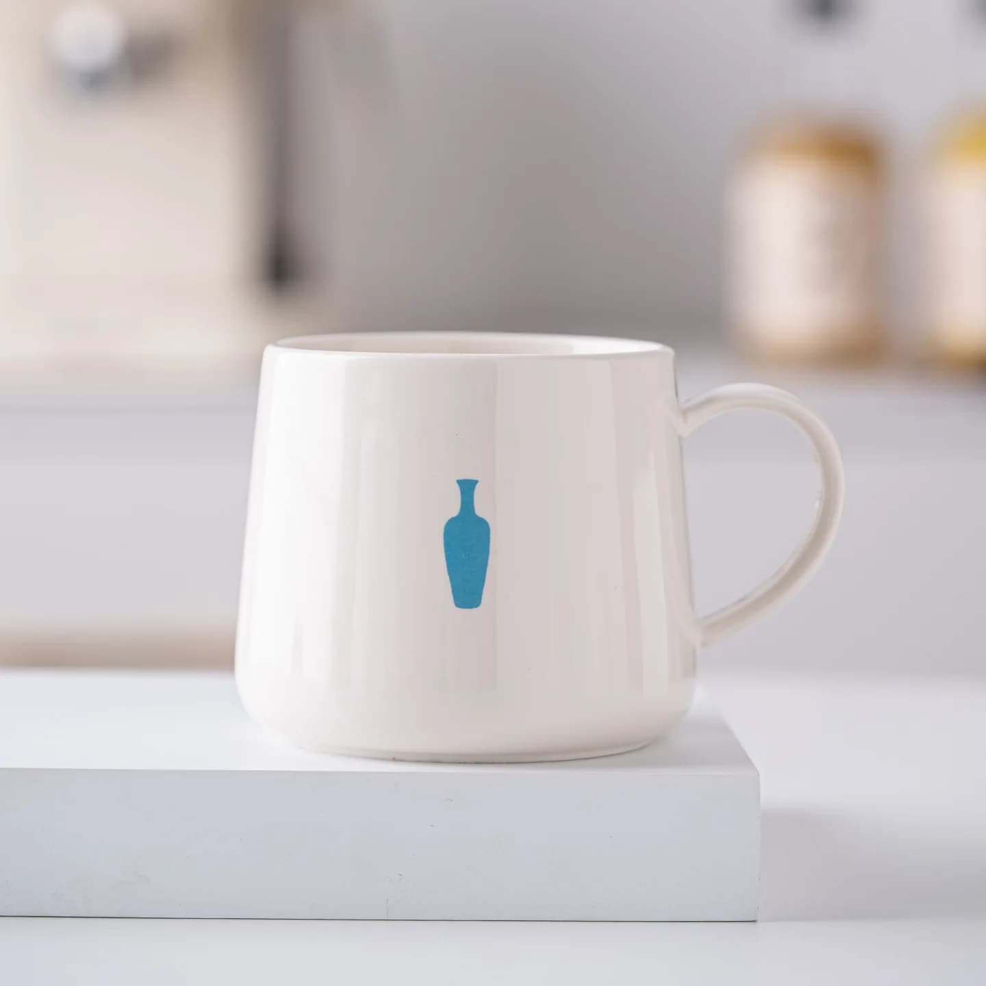 Home Coffeeware Hot Selling Blue Bottle Coffee Cup Cultural and Creative Cup Ceramic Mug Boys and Girls Home Water Cup Souvenir