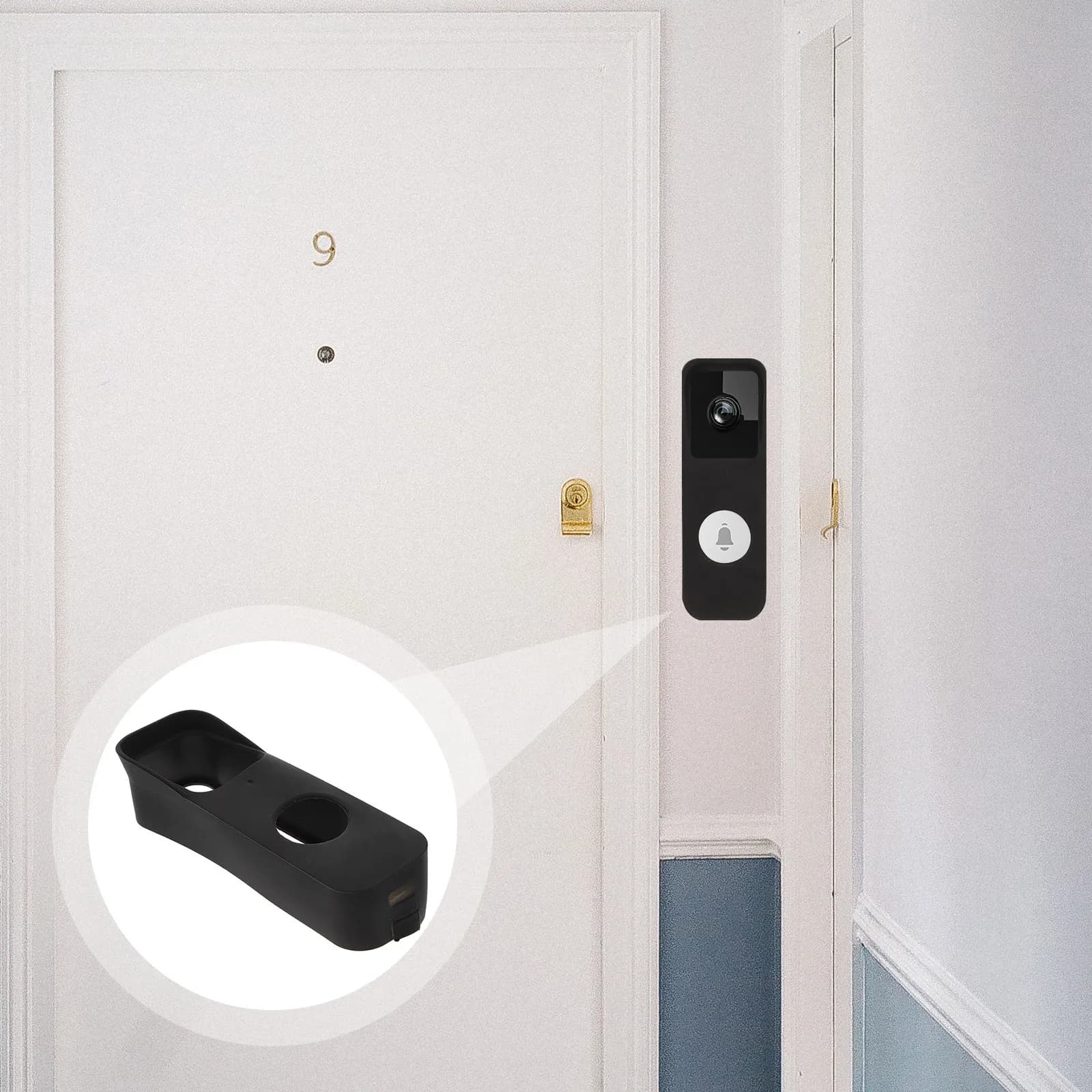 Supporto Protettivo in Silicone per Videocitofono Compatibile con Telecamera Blink A363, Antiurto, Impermeabile, con Angolo Regolabile