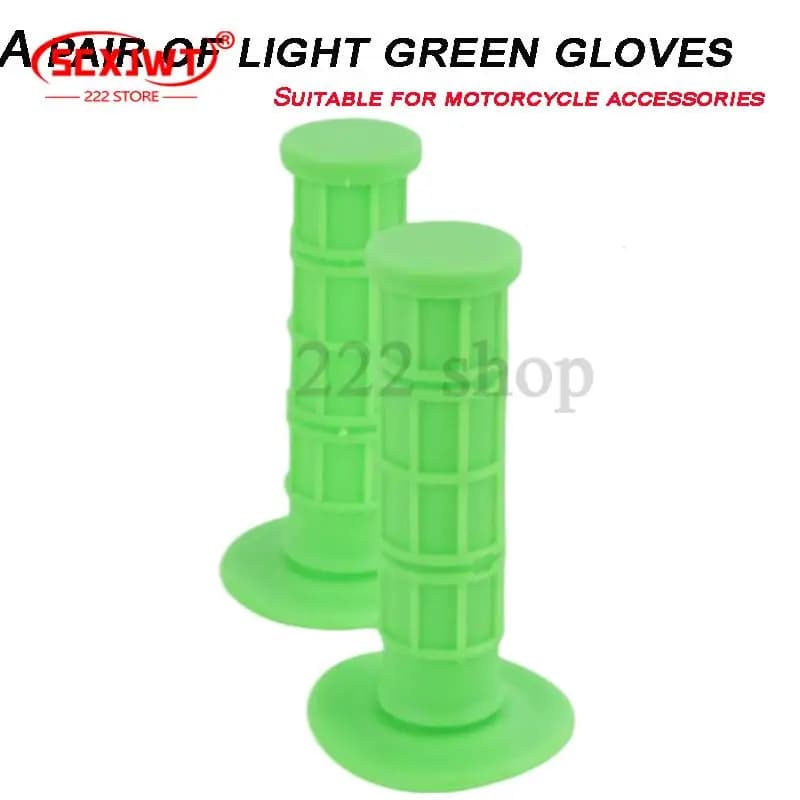 Universal Anti Slip Motorcycle Grip Cover, Light Green Gloves Pair for Bike Handlebar Safety