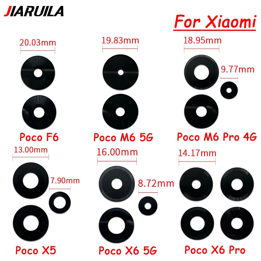 Vetro Lente Fotocamera Posteriore per Xiaomi Poco F6 M6 5G M6 Pro X5 X6 Pro C40 F3 F4 X4 GT M4 M5S con Adesivo