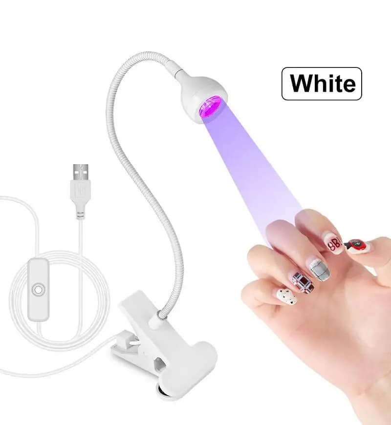 Lampade per unghie a LED Lampada a collo di cigno flessibile da 3 W Asciugatrice per manicure per unghie ad asciugatura rapida Lampada polimerizzante per smalto gel per unghie in gel