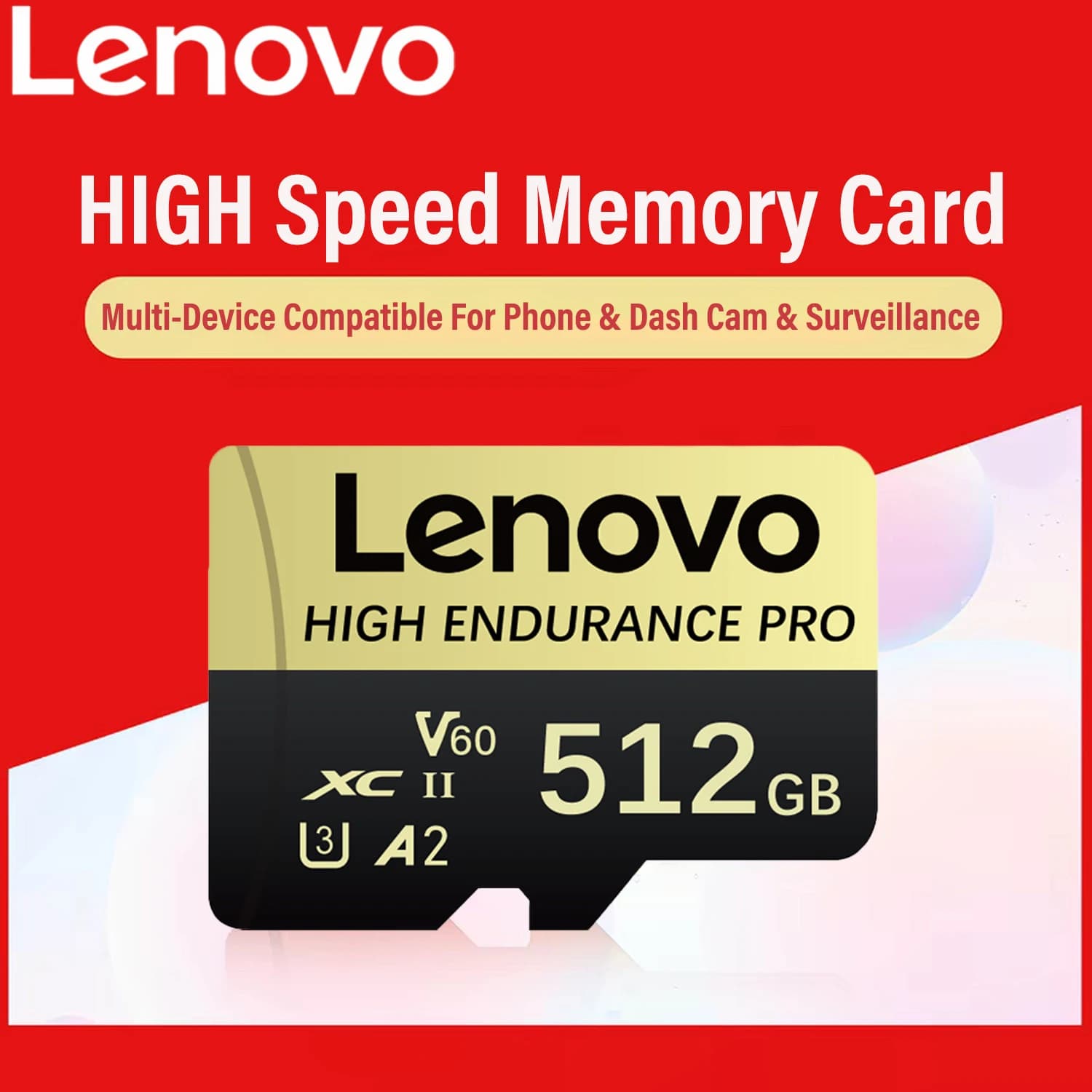 Lenovo 512GB Micro SD Card High Speed Memory Card 128GB V60 U3 TF Flash Card 256GB For Camera Phone Drone