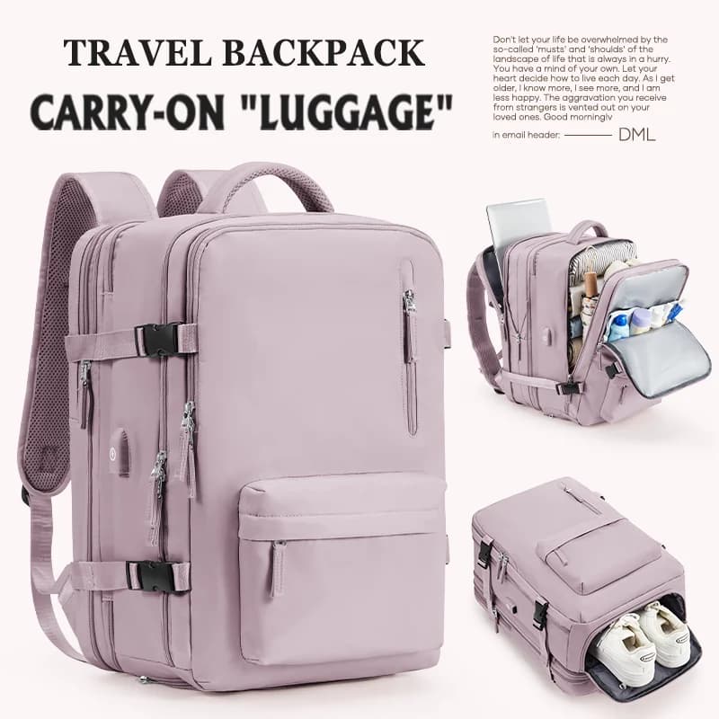 Zaino da viaggio di espansione per donna Uomo Zaino da cabina per compagnia aerea Zaino per laptop, Zaino Bagaglio da trasporto Borsa da weekend per donna