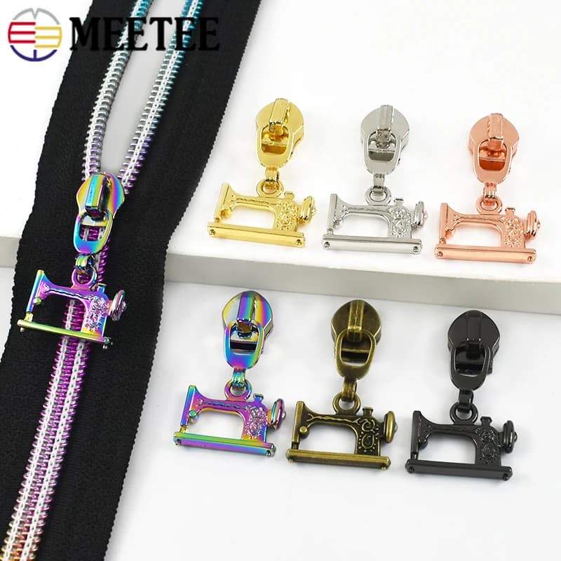 10-100 pezzi 5 # Cursori per cerniere per cerniere in nylon Nastri per riparazioni di indumenti Teste per cerniere Tirare accessori per strumenti di sostituzione estrattore per borse fai-da-te