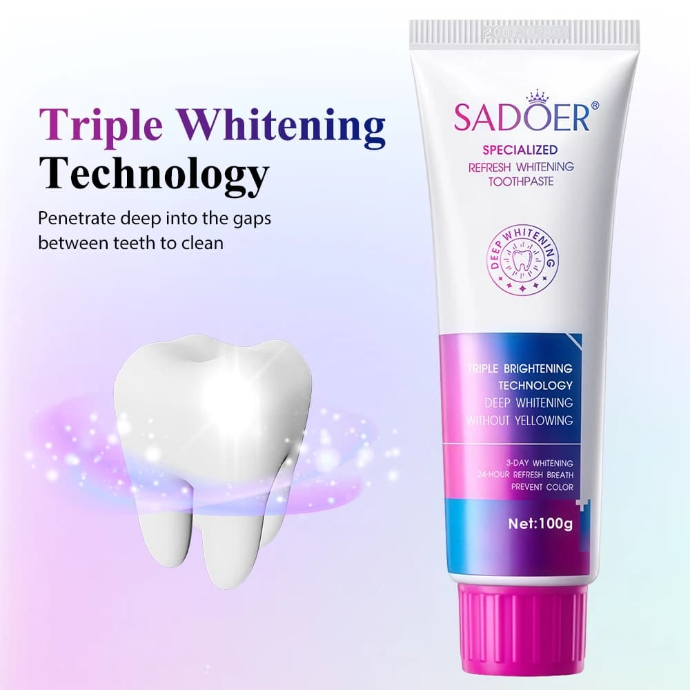 Dentifricio whitening violet Fresh food Health Removing stains Clear teeth Deep cleansing Oral hygiene Refreshing paste for mouth