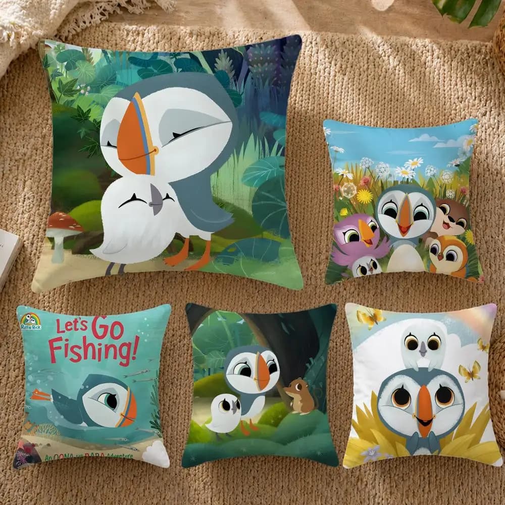 Fashion PPPuffin Rockful 4 pezzi Fodere per cuscini morbide, federe decorative per divano, letto, decorazioni per la casa 50x50 45x45 40x40