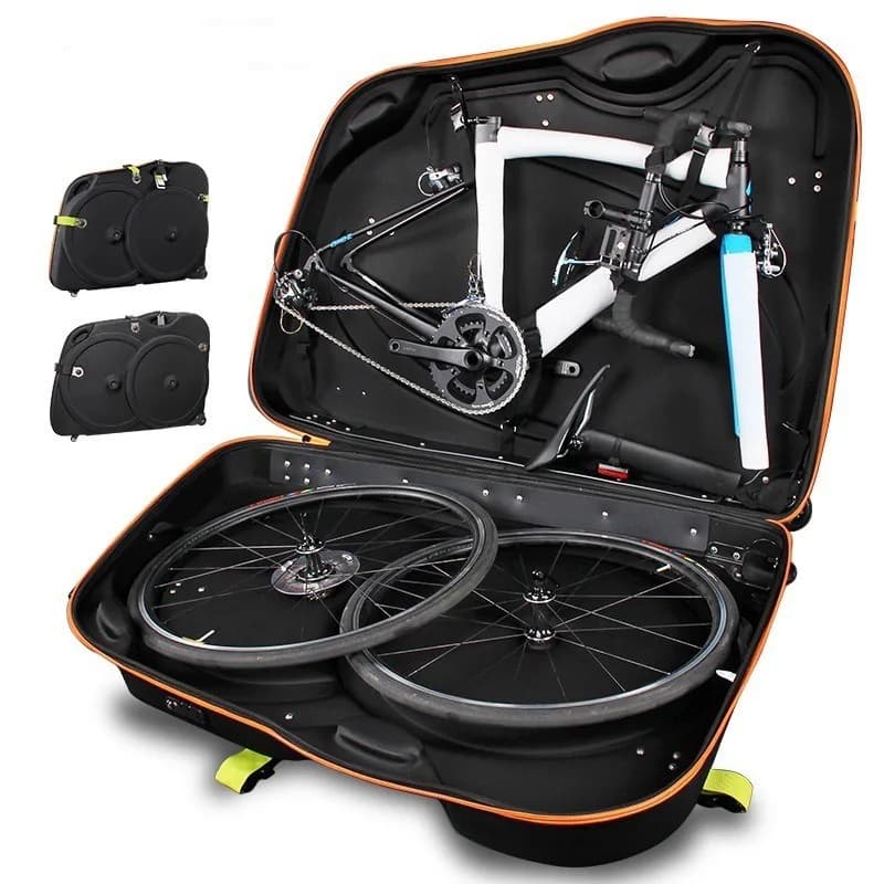 Scatola di carico per bicicletta con guscio rigido, scatola di controllo ruota universale per borsa per auto da imballaggio per mountain bike per auto da strada in ferro per tre auto