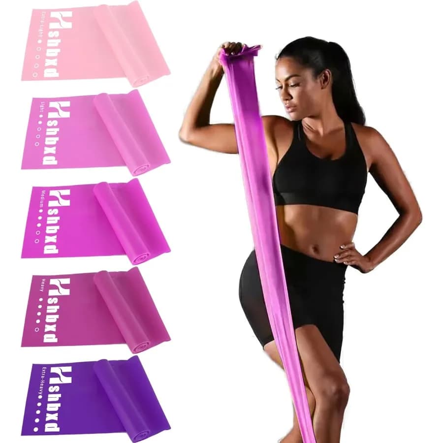 Fasce di resistenza, fasce per terapia fisica, elastiche senza lattice e set di fasce per esercizi per lo stretching, rosa sfumato 5-80 libbre