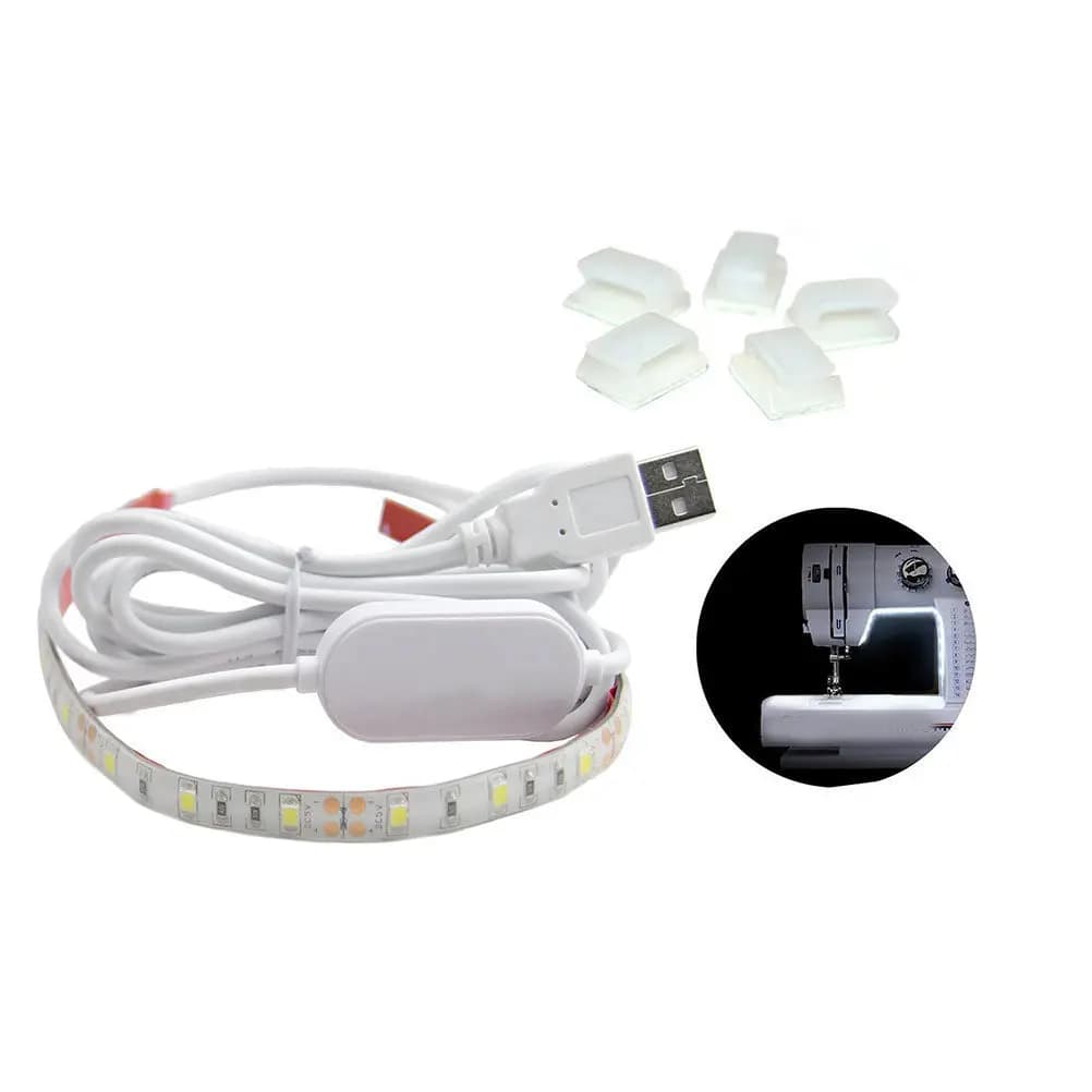 1Pcs USB Interface Light Strip for Sewing Machine Professional Grade Adhesive Backing LED Lamp for Dry Clear Surfaces Sewing