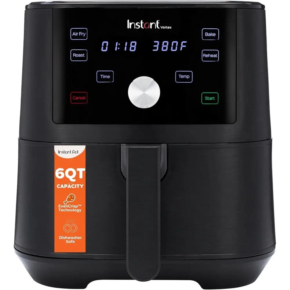 6QT XL Air Fryer: 4-in-1 Multifunctional Stove for Crocking Plates, Roasted, Heated, Oven and Fast Dining, Over 100 Recipes, Disposable