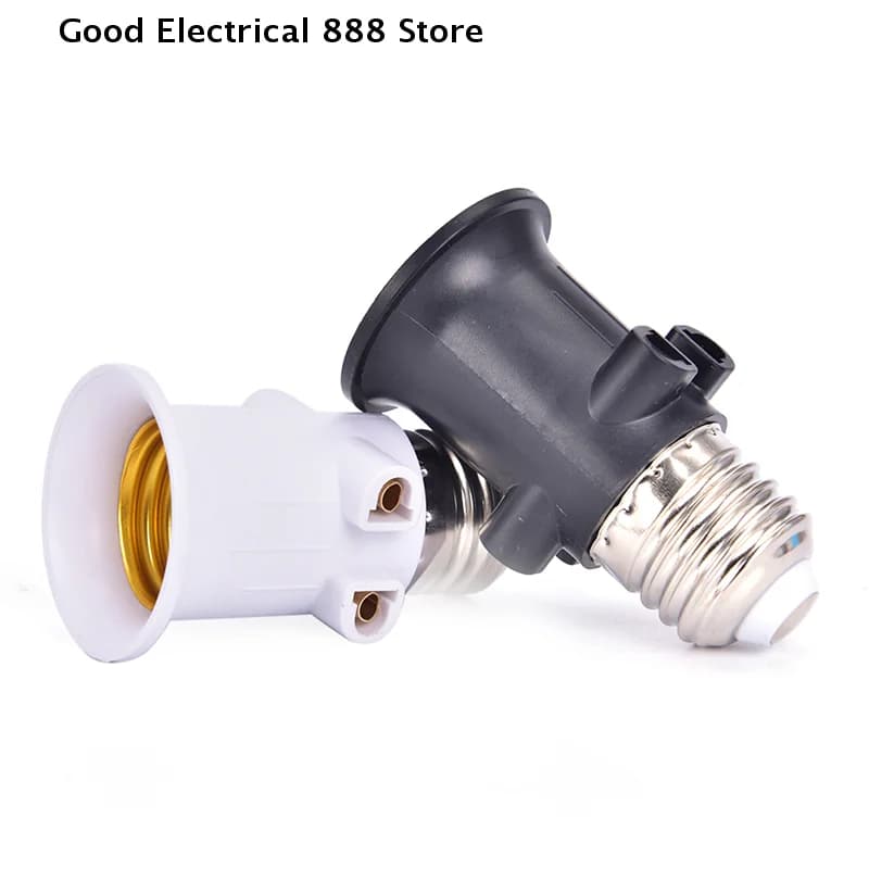 Adattatore per Lampadina E27 in PBT Ignifugo, Portalampada con Spina EU, Convertitore per Lampada, Adattatore per Presa Luce