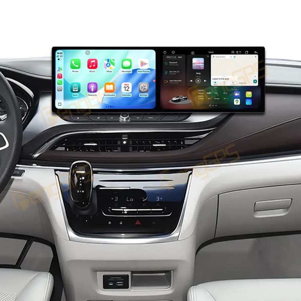 Autoradio Android 15 con Doppio Schermo da 10.1 Pollici e CarPlay per Buick GL8 2020-2022, Lettore Multimediale Touch Screen con GPS e DSP
