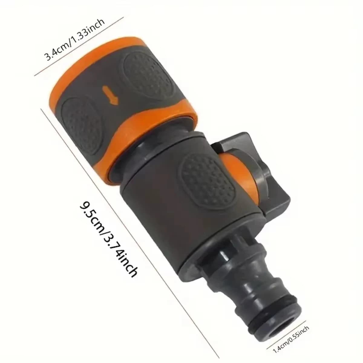 Adattatore per Tubo da Giardino a Connessione Rapida con Valvola di Chiusura - Compatibile con Tubi da 1/2", 3/8", 1/4" e 3/4" Ideale per Prati, Giardini e Lavaggio Auto