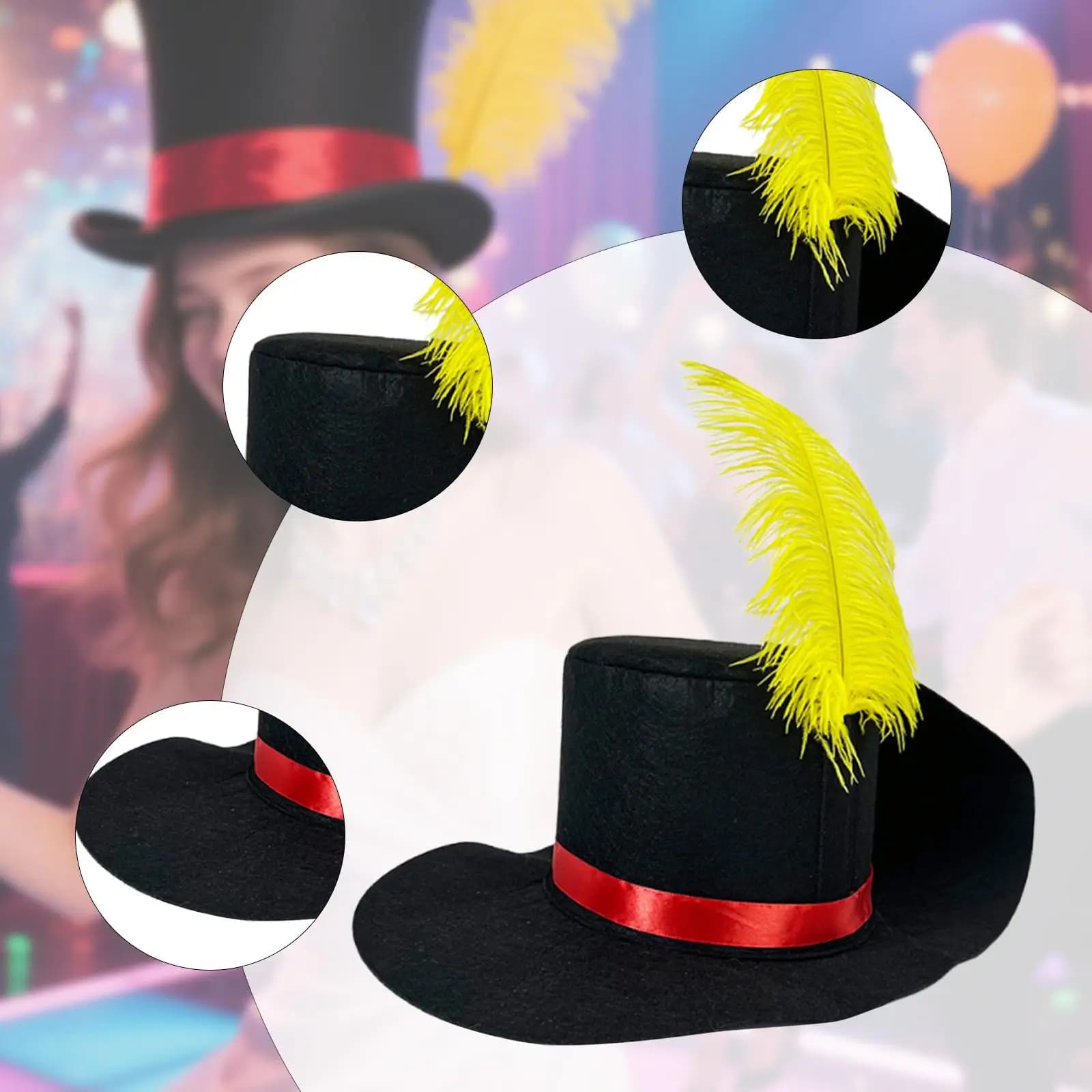 Cappello da costume Cappello da mago in feltro per feste a tema Festival cosplay in maschera