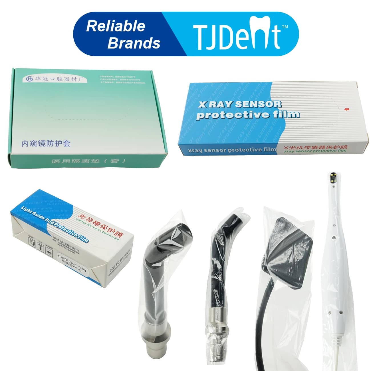 TJDent Dental Disposable Plastic Protect Film Sheath Sleeve Head Cover For Curing Light Intraoral Camera Sensor Dentistry Tools