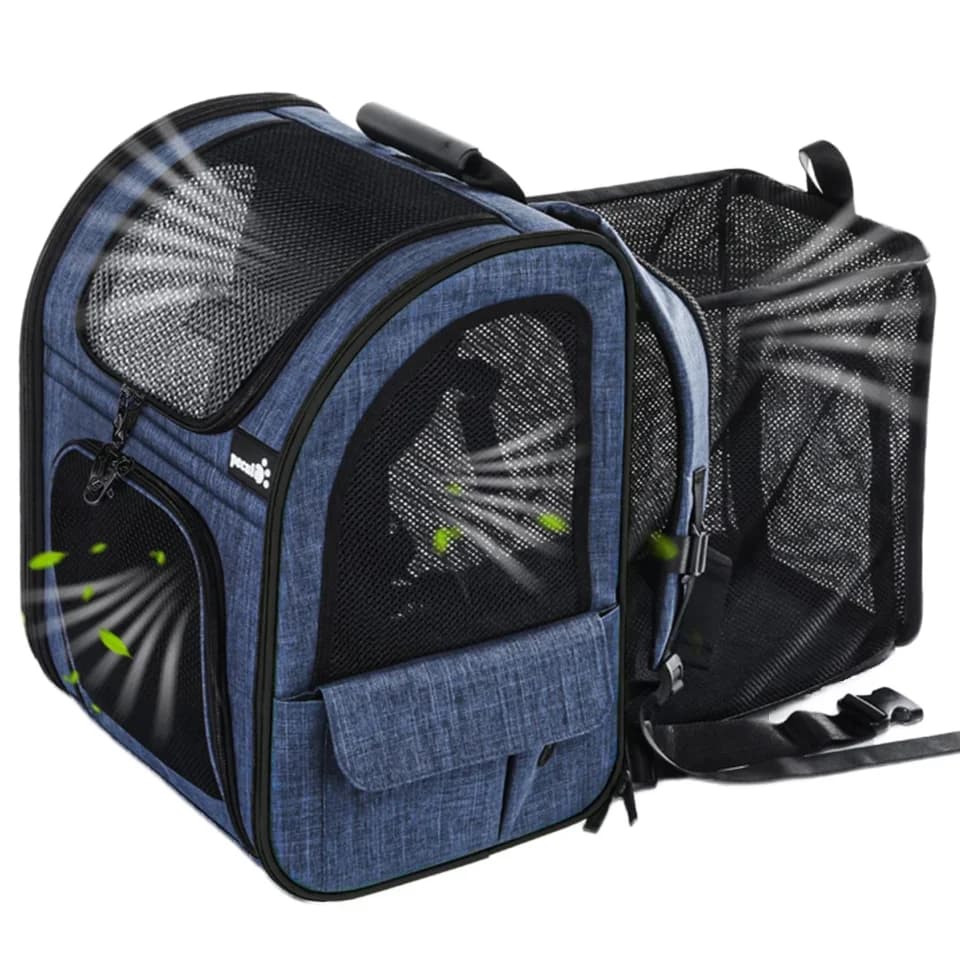 Stock Storage Fast Deliver Pet Carrier Backpack, Cat Expandable Dog Breathable Mesh For Small Cats,airline Approved Travel Bag