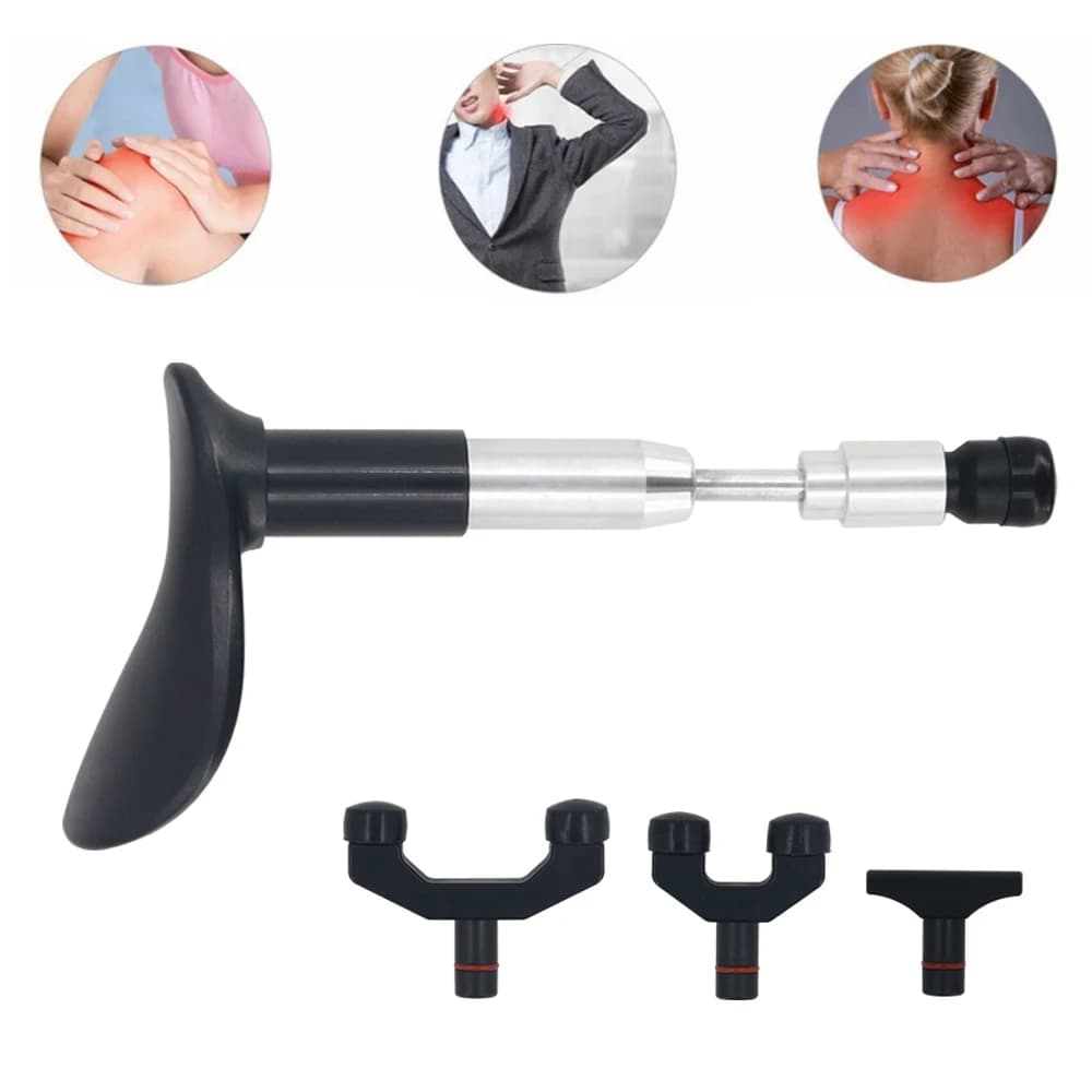 Massaggiatore manuale a pressione con punto trigger Pistola per massaggio multifunzionale dei tessuti profondi del corpo con testa di ricambio Sollievo dal dolore muscolare Nuovo