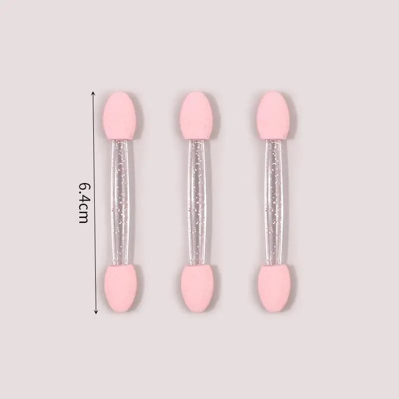 NUOVO Set da 50/100 pz Spugnette Monouso a Doppia Punta da 6,4 cm per Ombretto, Pennello Portatile per Trucco, Strumento di Bellezza con Testina a Pennello