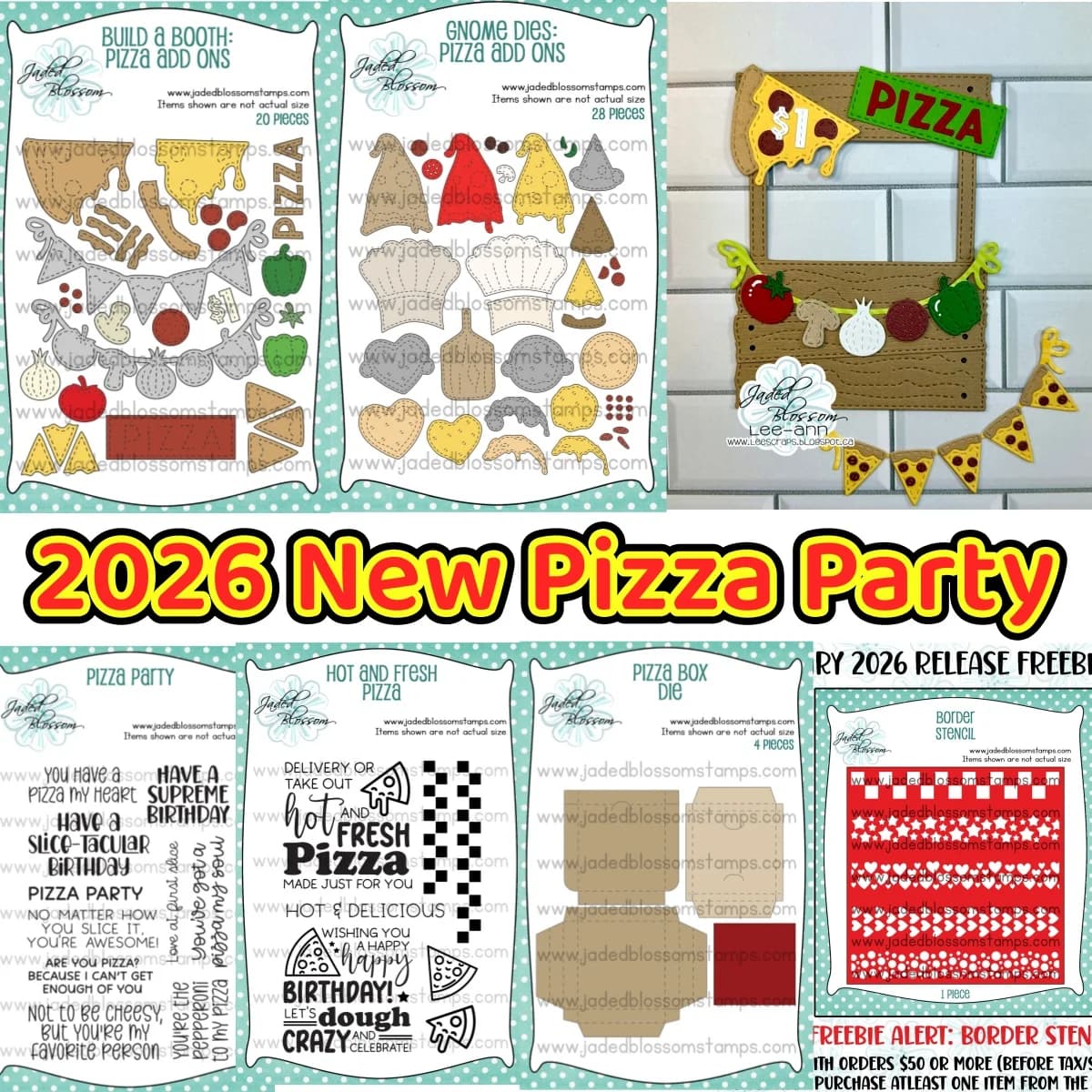 Nuovi Fustelle in Metallo e Timbri Trasparenti per Decorazione Fai-da-Te di Scrapbook e Biglietti, Tema Festa della Pizza, Gennaio 2026