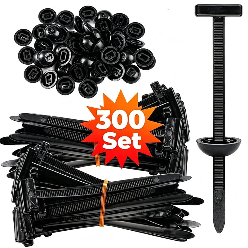 20-300set Zip Tie Buckle UV Resistant Self Lock Cable Tie Clips Car Door Panel Interior Trim Retainer Automotive Cable Clips