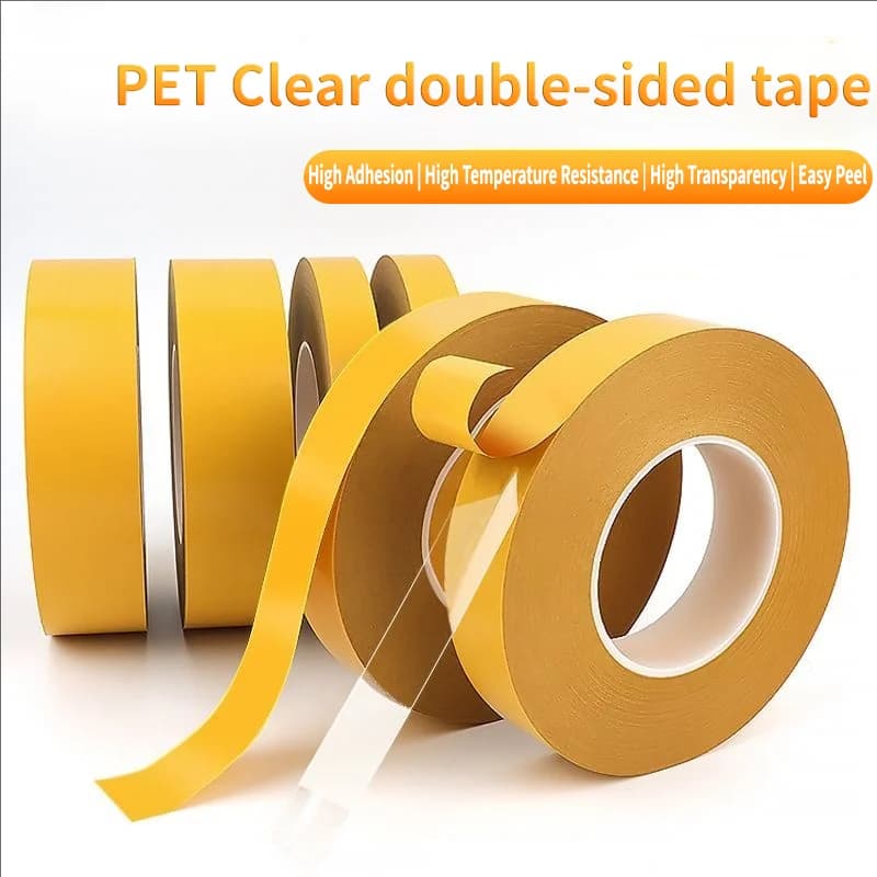 Heat-resistant PET adhesive tape, thickness 0.05 mm, transparent, without trace, super sticky, strong resistance to high temperatures