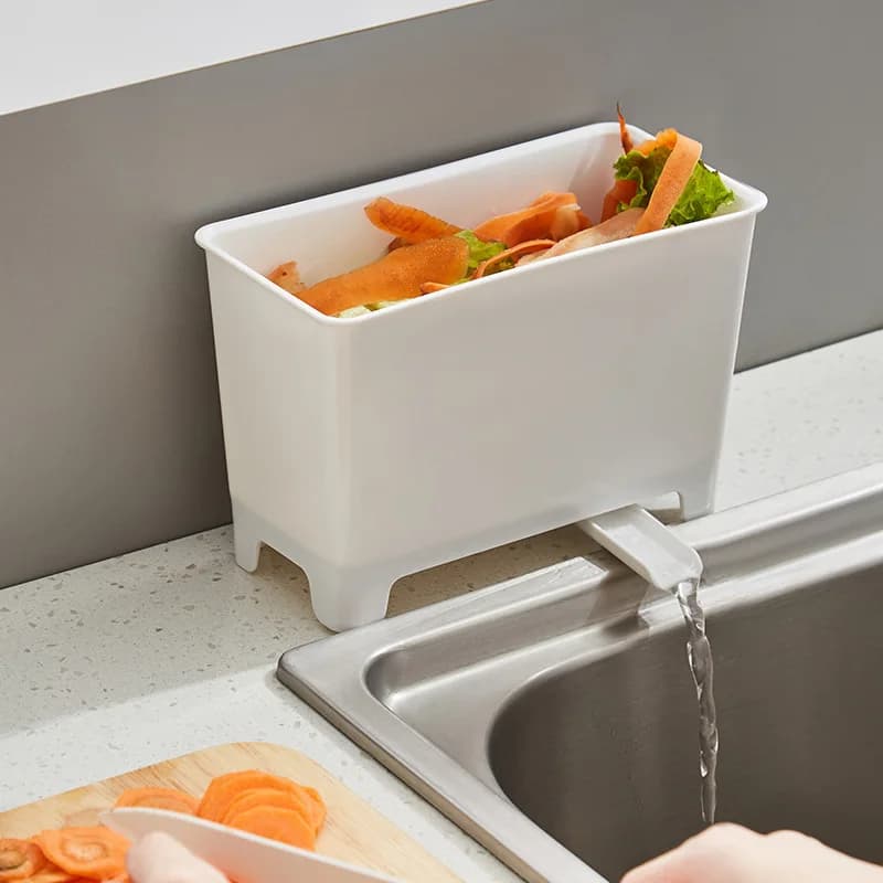 Bidone dei rifiuti da cucina con filtro per residui alimentari e zuppe, contenitore per il riciclaggio del lavello