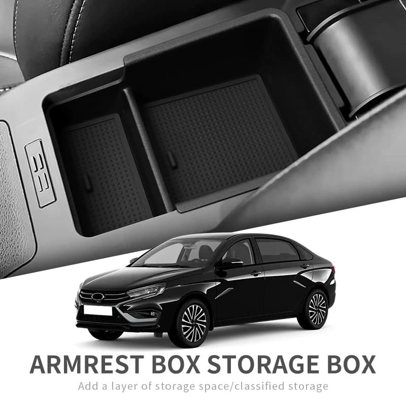 Per Lada VESTA/AURA 2015-2025 Auto Bracciolo Scatola di Immagazzinaggio Console Centrale Multifunzionale Organizzatore Vassoio Accessori Per Interni Auto