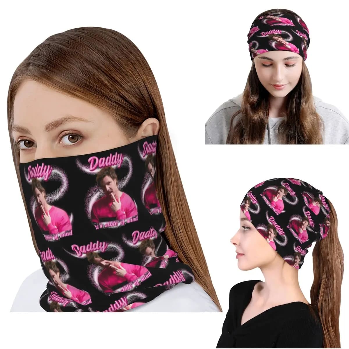 Pedro Pascal Sacred Heart Bandana Copricollo Sciarpa per il viso Balaclava calda Cappello invernale unisex per adulti