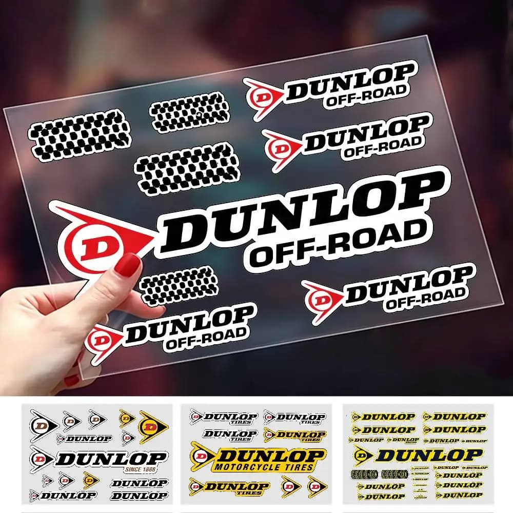 Adesivi Riflettenti Impermeabili Universali Antigraffio FOR DUNLOP per Auto, Moto, Casco, Tazza, Frigorifero