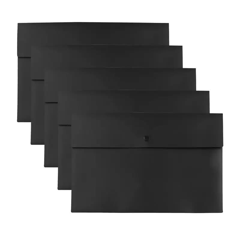 ABRI-5 Folder Folder Pocket Gram Plastic Envelope Flat File Letter Organizer With Snap Closure A4 Letter Size
