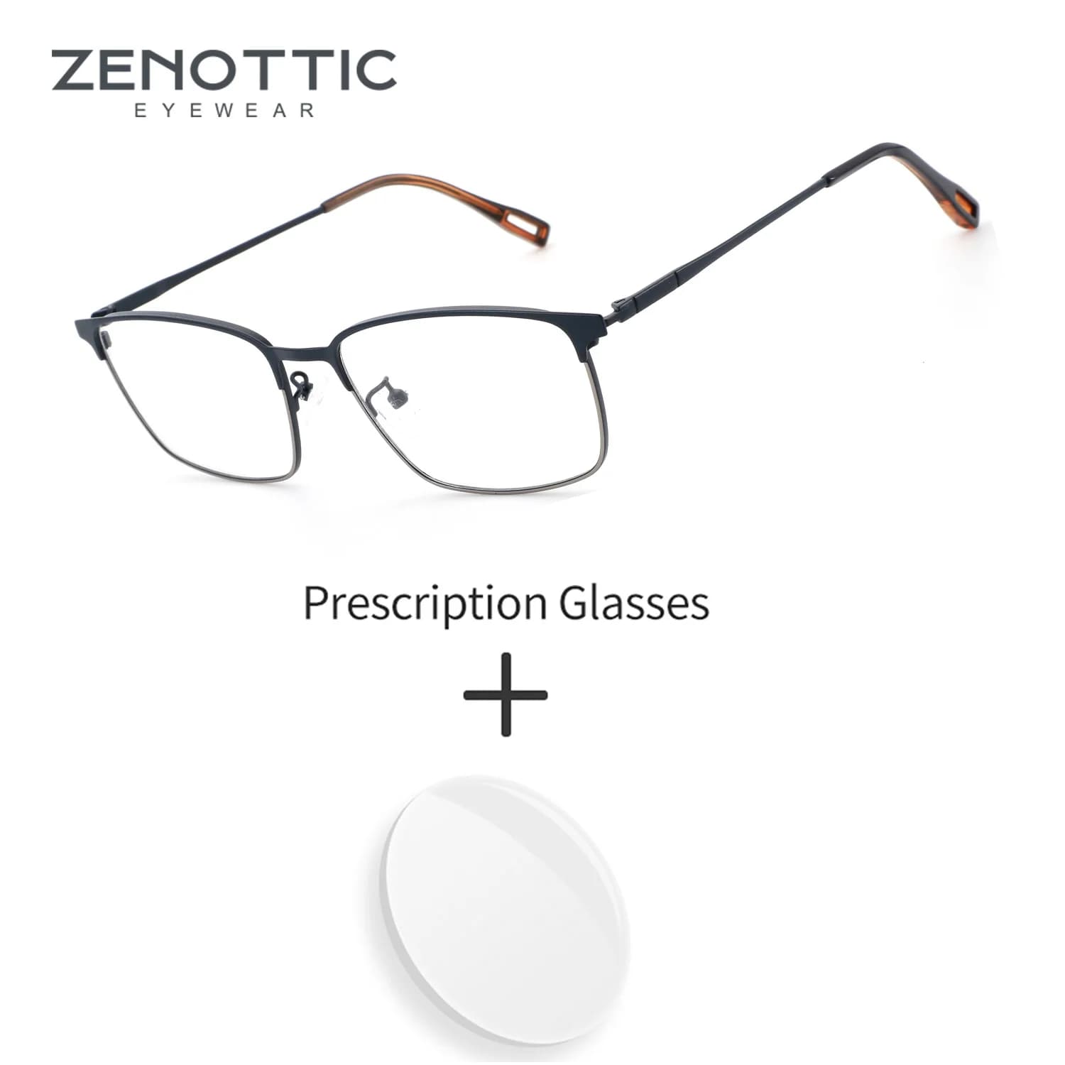 ZENOTTIC (taglia XL) Occhiali da vista quadrati in titanio per uomo Occhiali ottici fotocromatici anti luce blu