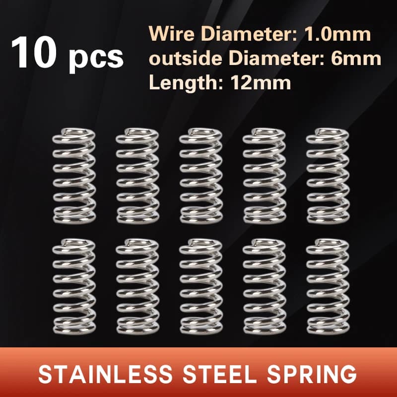 10pcs accessorio per stampante 3D estrusore molla forte per estrusore V1.5 filo per molle in acciaio inossidabile diametro 1mm lunghezza 12mm
