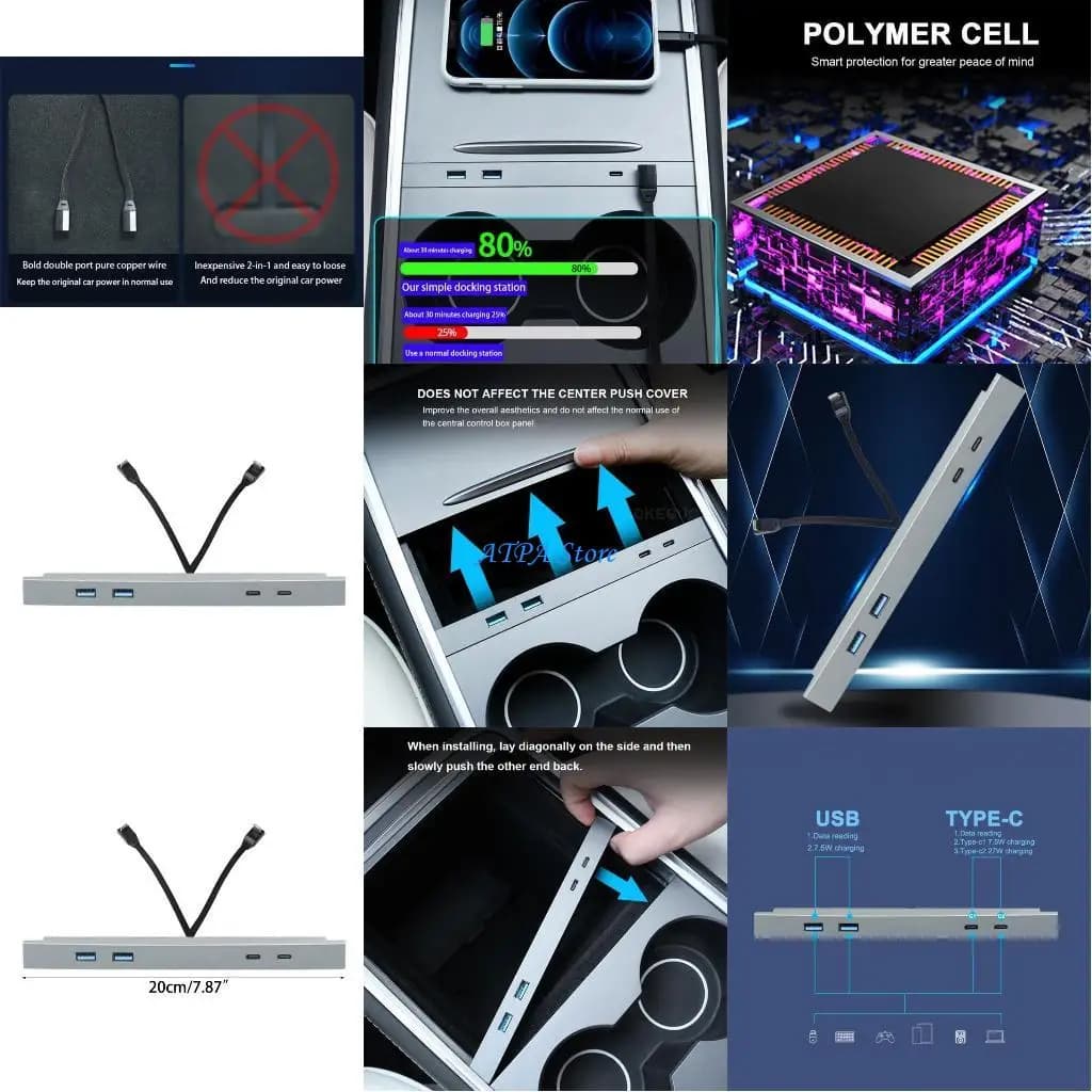 U13C Hub USB Docking Station dello splitter della console centrale Accessori adattatore ricarica rapida con sensore Adatto Y