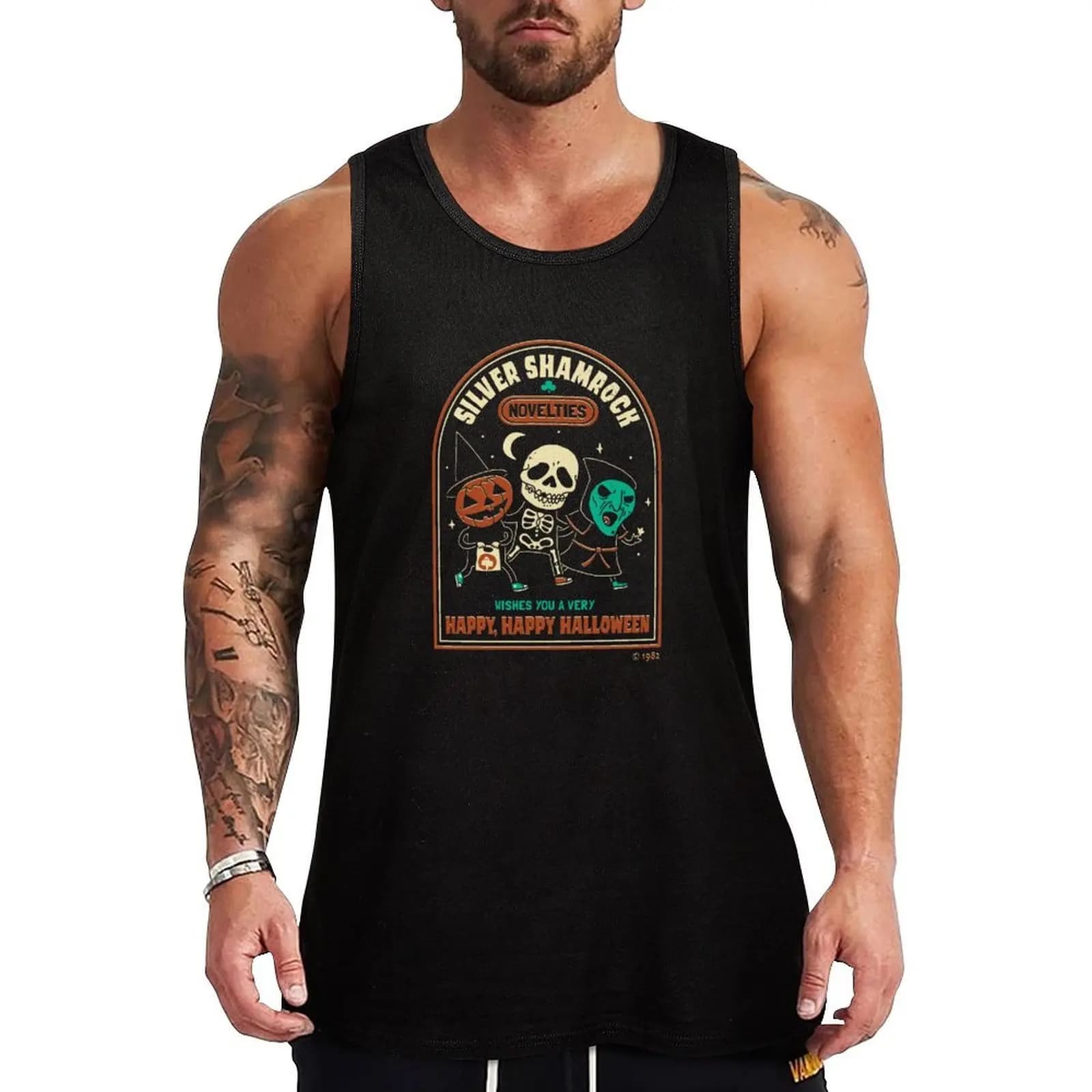 Happy Halloween tank for running and jogging, breathable and fast drying tank