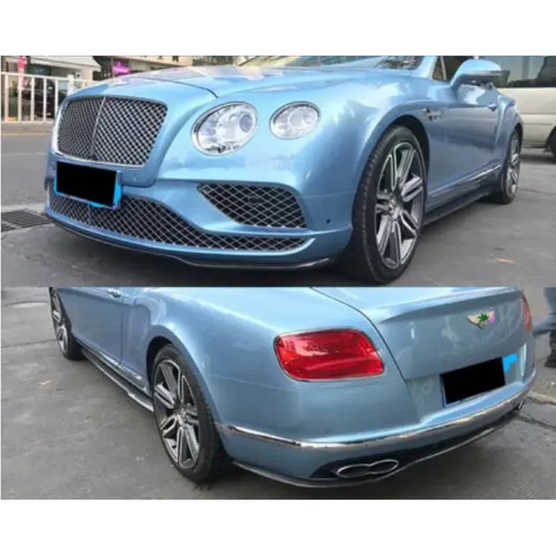 For Bentley Continental GT 2015 2016 2017 Real Carbon Fiber Front Bumper Lip Rear Diffuser Side Skirt Spoiler Body Kit