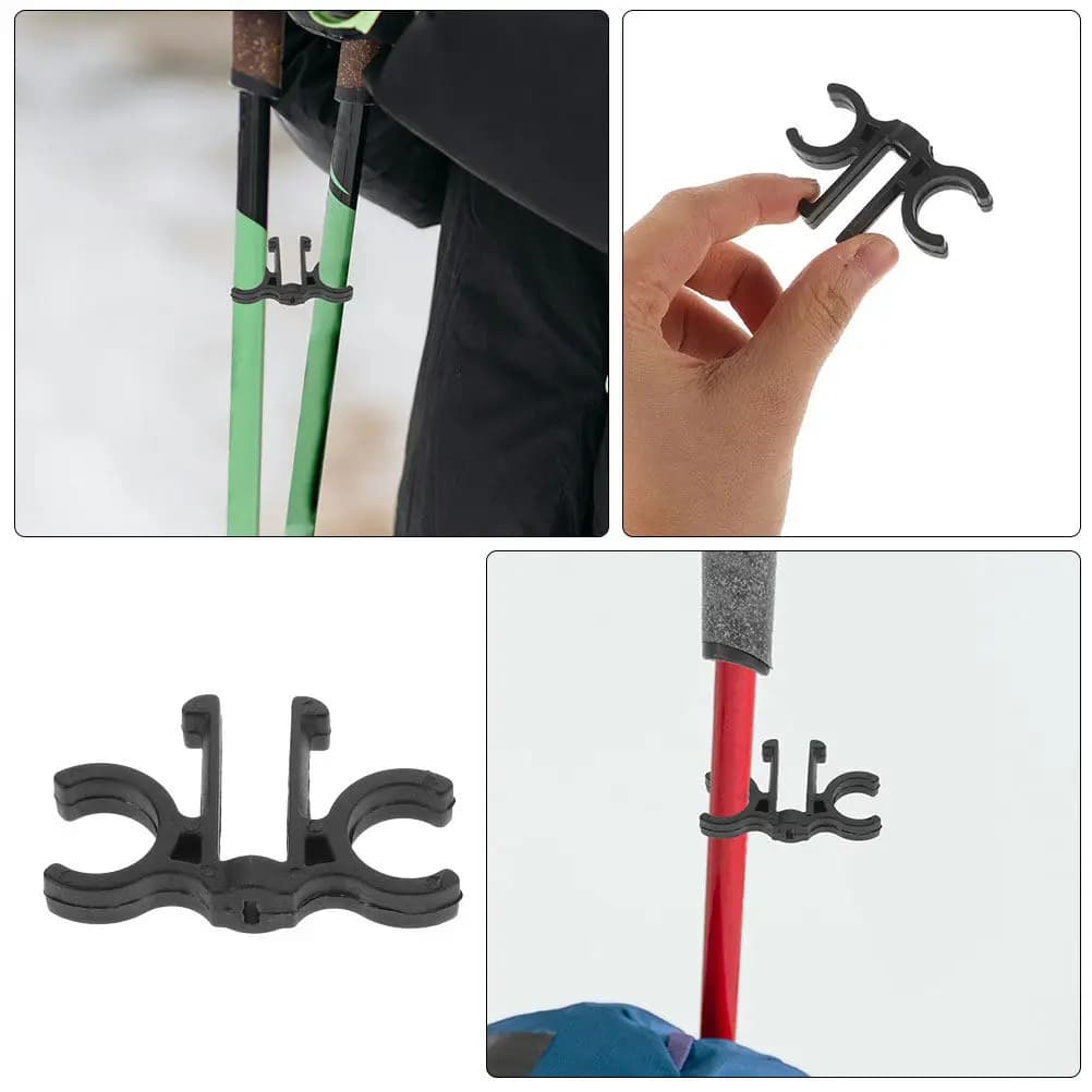 8 Pezzi Clip in PVC per Bastoncini da Trekking, Fibbie di Collegamento in Plastica per Esterni, Accessori per Bastoni da Escursionismo da 18 mm, Bastone da Passeggio