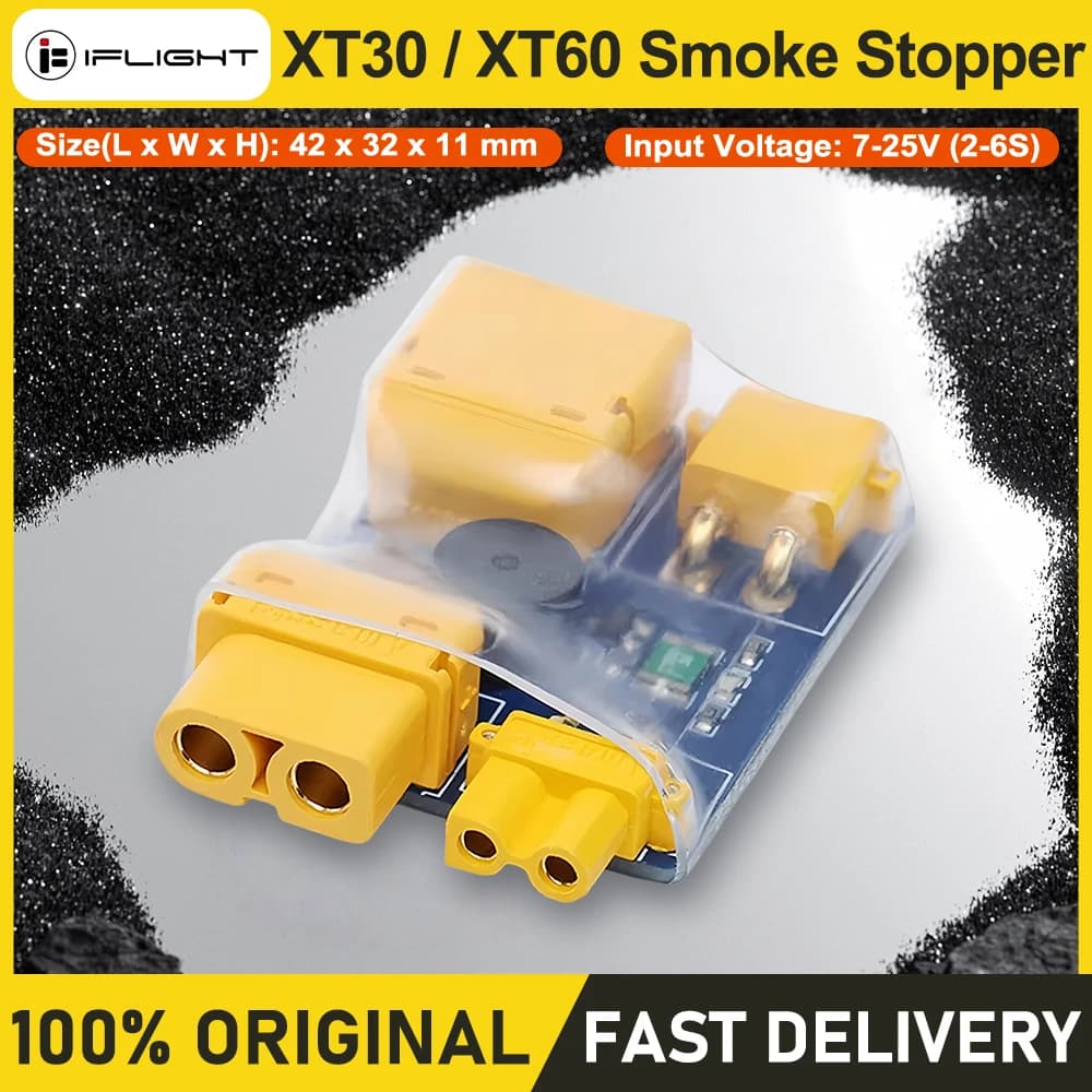 iFlight Smart Smoke Stopper XT30 XT60 Plug Anti Short Circuit Protection Electronic Fuse Test Safety Device For FPV Racing Drone