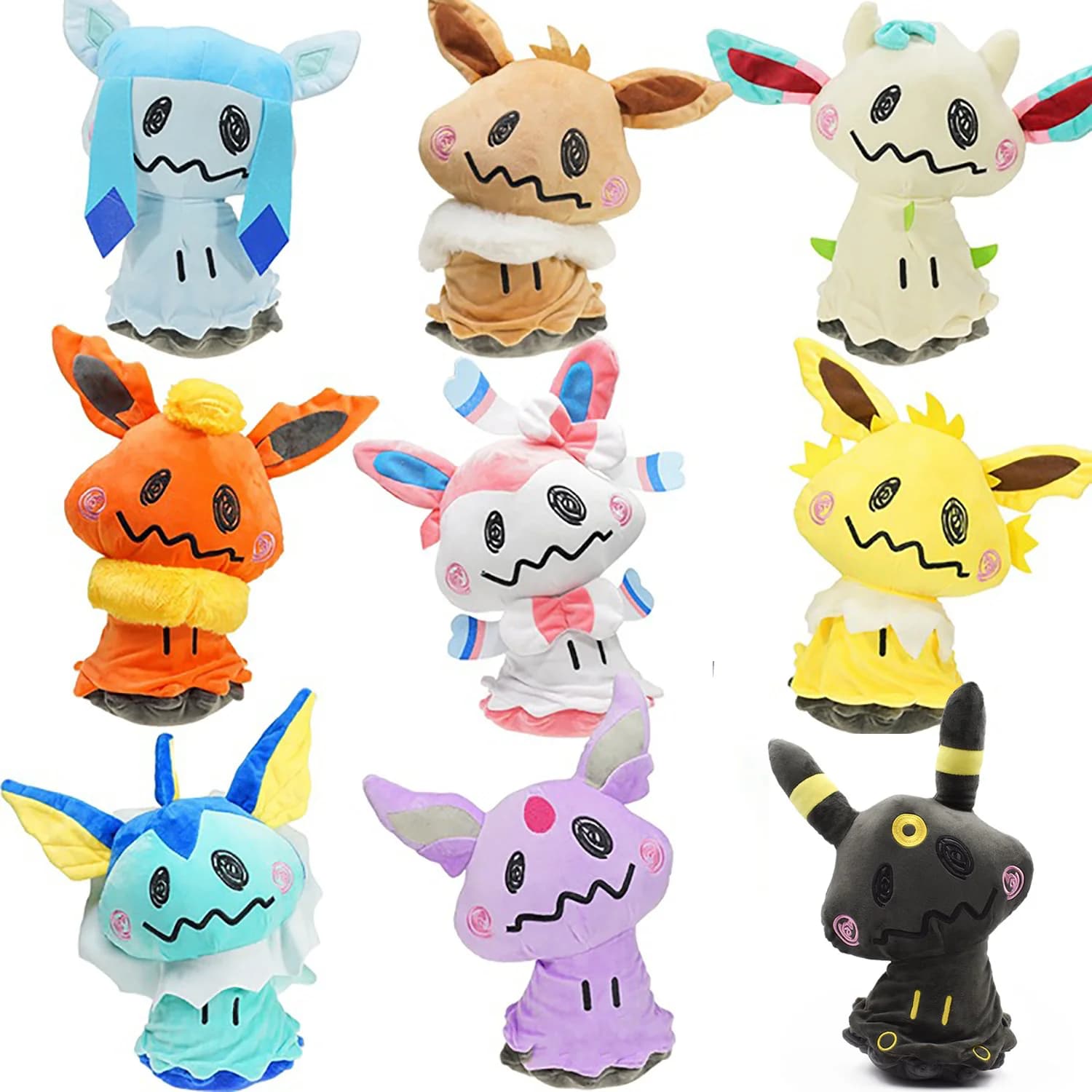 Mimikyu Cos Umbreon Jolteon Vaporeon Flareon sylvion Eevee Espeon Leafeon Glaceon PlushToys bambola peluche 8 pollici