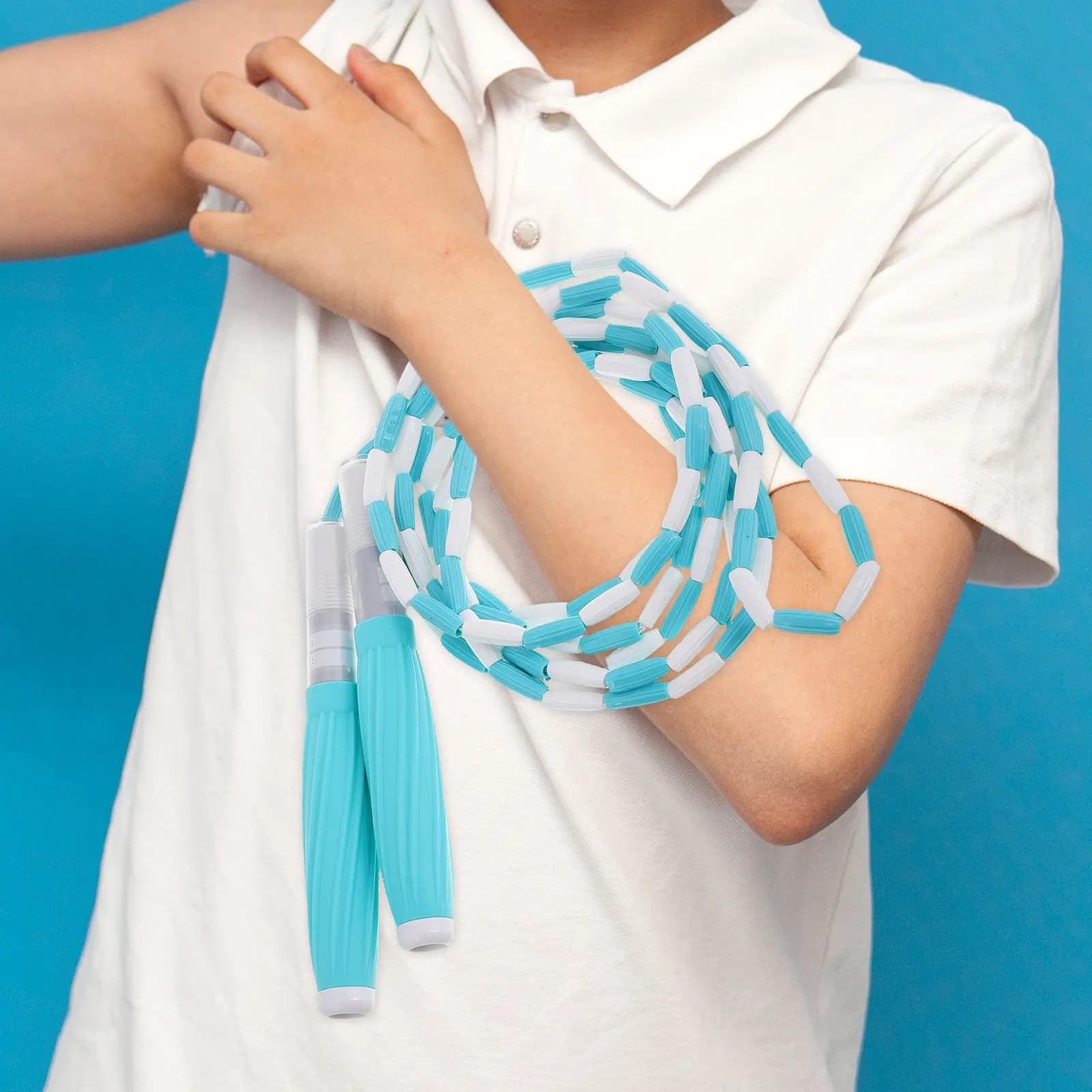 Corda per Saltare Regolabile con Perline Morbide per Bambini, in Silicone PVC PP, Leggera e Portatile per Scuola Elementare