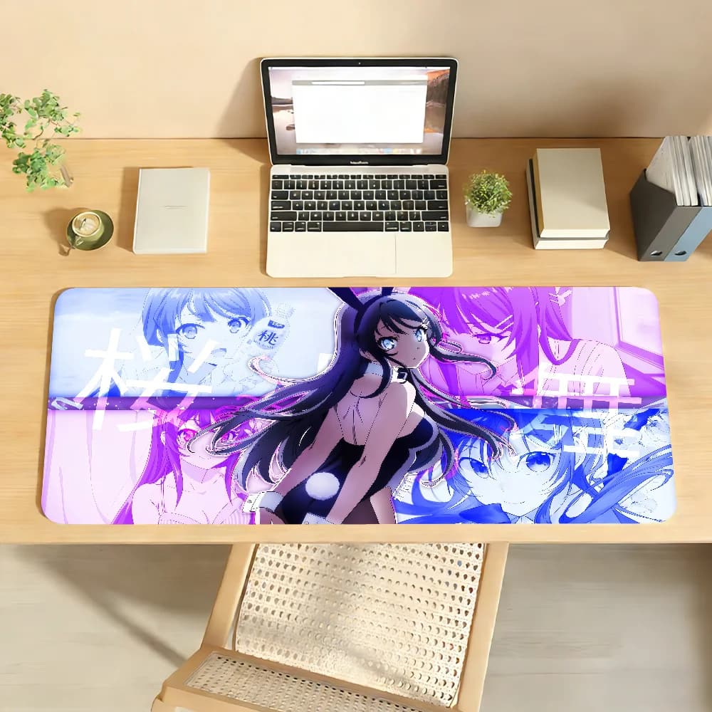 Tappetino per mouse Anime M-Mai Sakurajima per computer portatile, tappetino per mouse antiscivolo in gomma, tappetino per mouse per giocatori, decorazione per scrivania