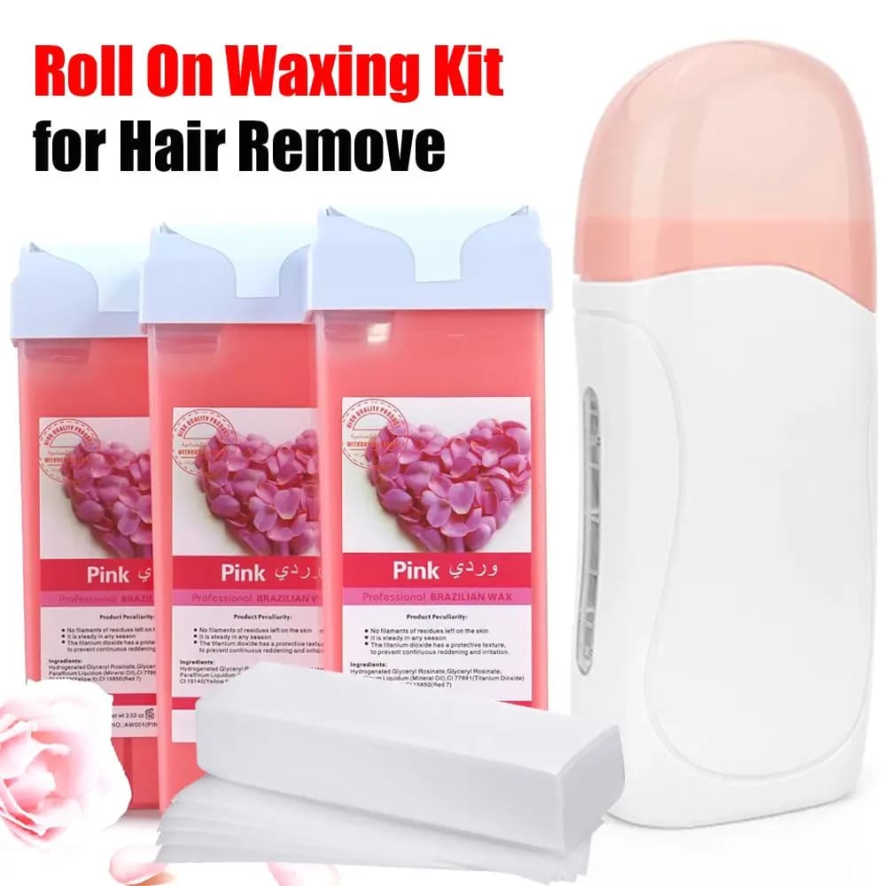 Rullo unisex Rotolo di cera su cera depilatoria Crema Depilazione Riscaldatore di cera Attrezzatura Strumento Riscaldatore Ceretta Cartuccia calda Kit ceretta