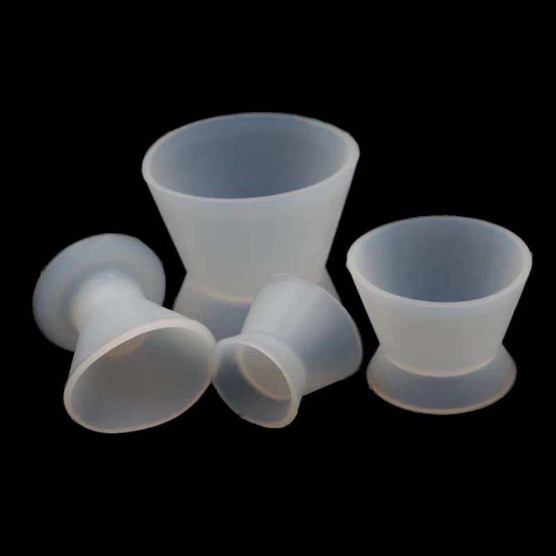 4 pcs dental materials mixing cup Silicone mixing bowl use plates Dappen teeth whitening tool dentistry laboratory