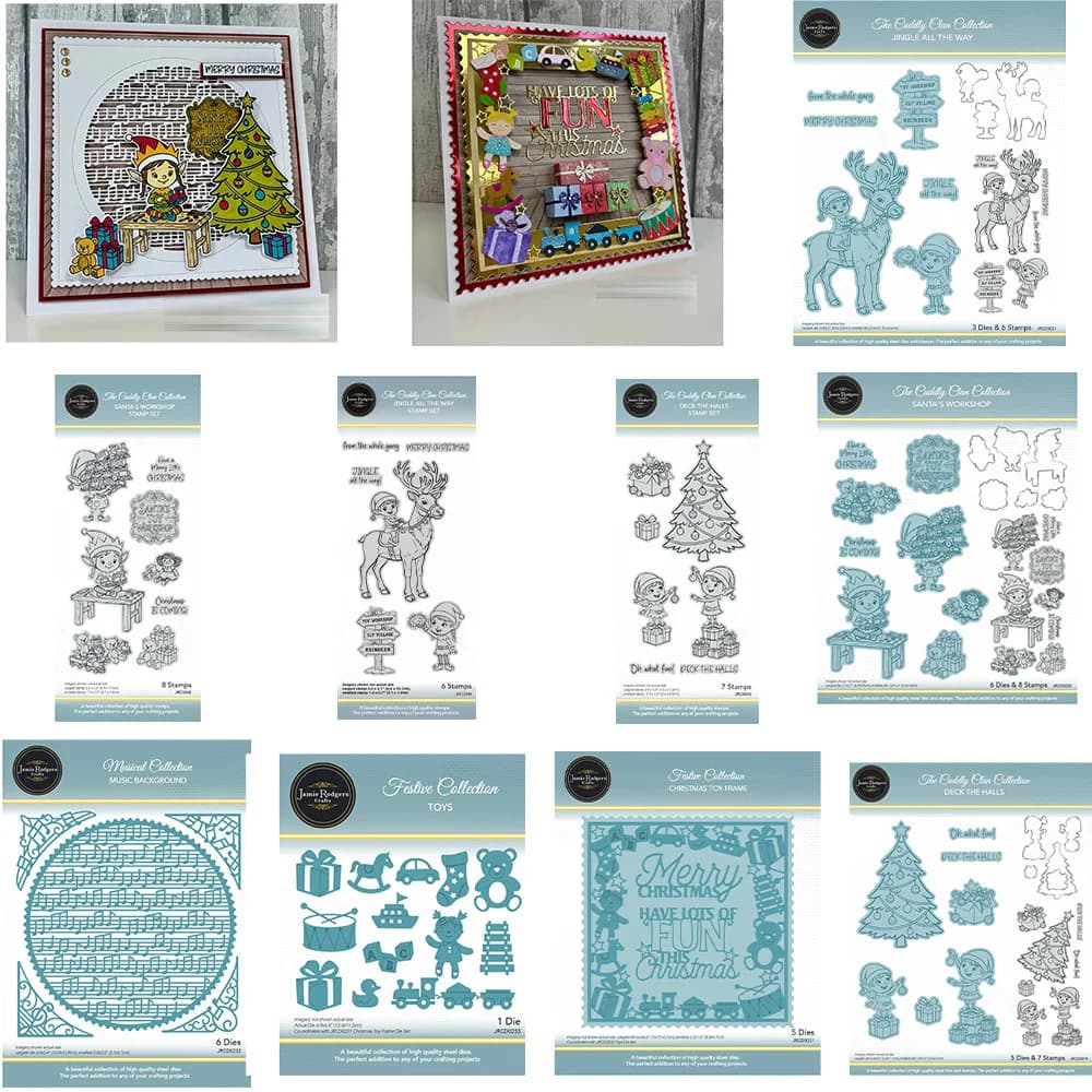 Santa's Workshop Toys Die Set Metal Cutting Dies Clear Stamps DIY Handmade Scrapbooking Birthday Greeting Card Making 2026 New